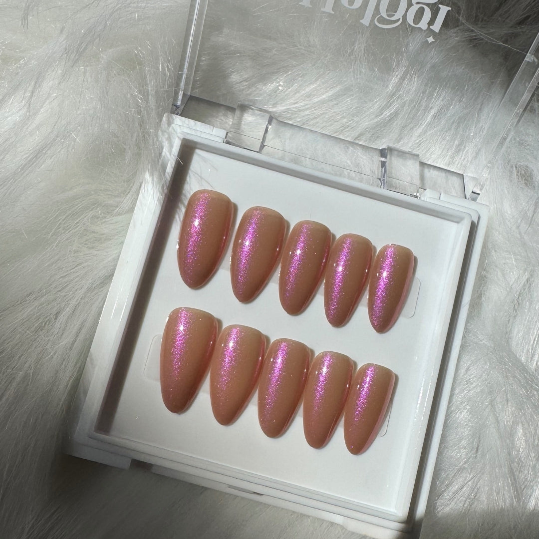 Moonlit Rose - Shimmery Mauve Press-On Nails with a Subtle Glaze
Includes 30 nail pieces