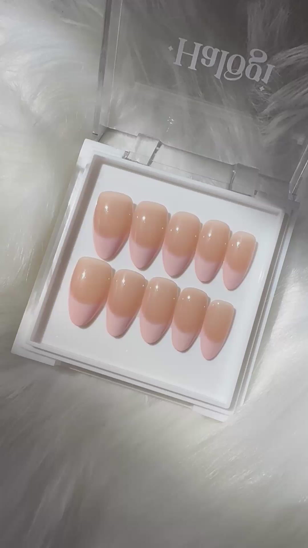 Halo French - Nude Press-On Nails with Baby Pink French Tips