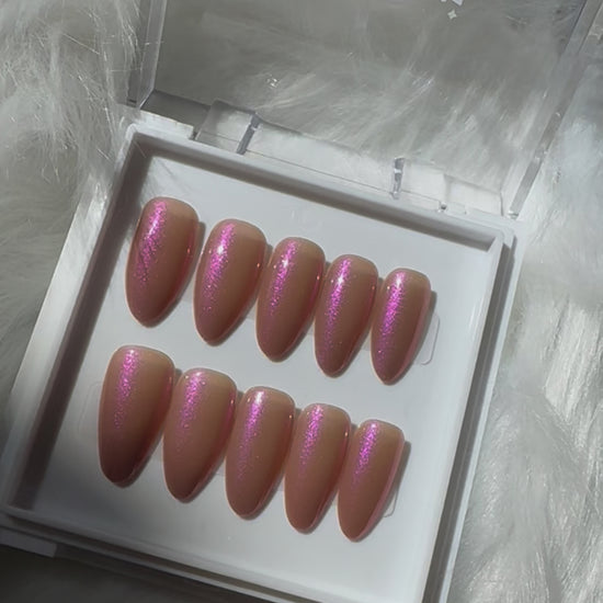Moonlit Rose - Shimmery Mauve Press-On Nails with a Subtle Glaze
Includes 30 nail pieces